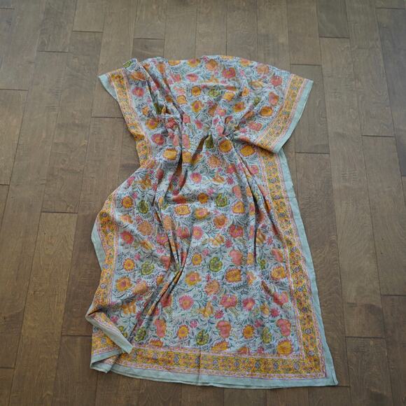 Hand Block Print Made in India One Size Kaftan - Picture 7 of 8